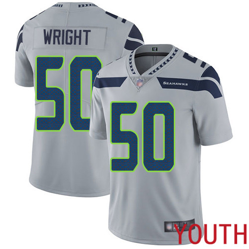 Seattle Seahawks Limited Grey Youth K.J. Wright Alternate Jersey NFL Football #50 Vapor Untouchable->youth nfl jersey->Youth Jersey